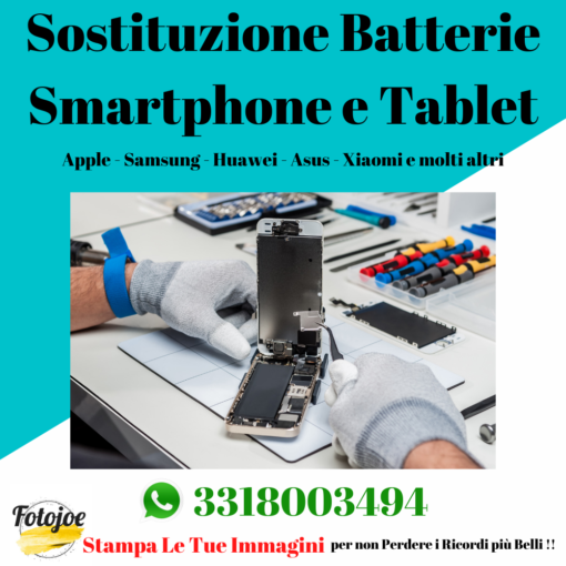 sostituzione batterie smartphone e tablet